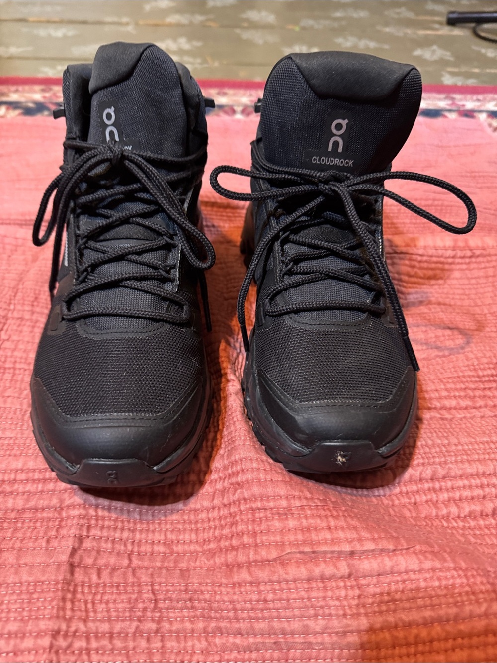 On Running Cloudrock Women's Black Trail Boots